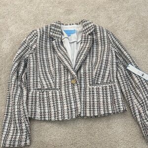 Draper James Black and White Tweed Blazer